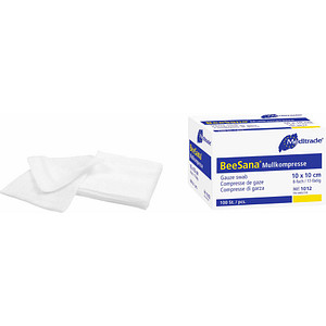 Meditrade® Mull-Kompressen BeeSana® 1012 weiß 10,0 x 10,0 cm, 100 St.