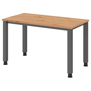 HAMMERBACHER QS612 Schreibtisch asteiche rechteckig, 4-Fuß-Gestell grau 120,0 x 67,2 cm