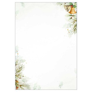 SIGEL Weihnachtsbriefpapier Bells Motiv DIN A4 90 g/qm 100 St.