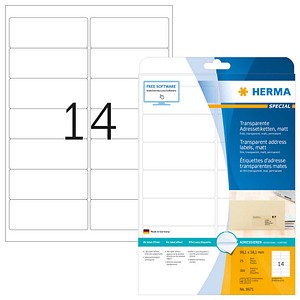 HERMA Adressetiketten 8671 transparent 99,1 x 38,1 mm, 25 Blatt
