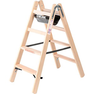 MUNK Stehleiter beidseitig 33808 natur 2x 4 Sprossen, H: 124,0 cm