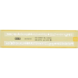M + R Schriftschablone gelb