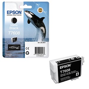 EPSON T7608 (Schwertwal) matt schwarz Druckerpatrone