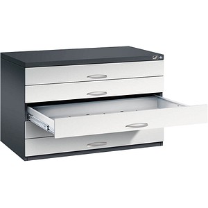 CP 7100 Planschrank schwarzgrau, lichtgrau 5 Schubladen 110,0 x 76,5 x 76,0 cm, 1 St.