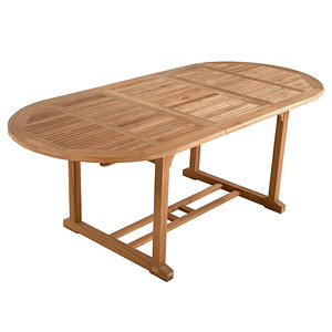 Garden Pleasure Gartentisch SOLO braun oval 95,0 x 160,0 / 210,0 x 75,0 cm