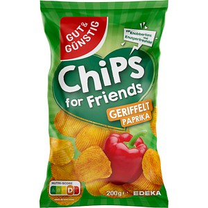 GUT&GÜNSTIG Paprika geriffelt Chips 200,0 g, 1 St.