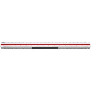 M + R Dreikantmaßstab Ingenieur 30,0 cm, weiß, rot