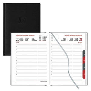Lediberg Buchkalender Tagesplaner 2027 schwarz, 1 St.