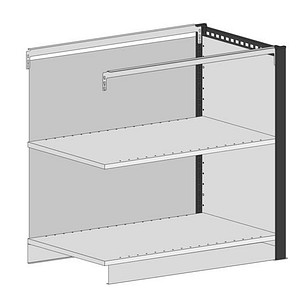 SCHULTE Thekenmodul MULTIplus Endmodul ohne Arbeitsplatte, schwarz 105,6 x 78,0 x 100,7 cm