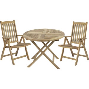 Garden Pleasure Sitzgruppe SOLO, natur Holz, 3-teilig
