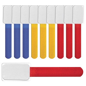 10 LABEL THE CABLE Klettkabelbinder MINI TAGS farbsortiert