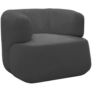DOMO Collection Sessel dunkelgrau schwarz Stoff 90,0 x 86,0 x 71,0 cm, 1 St.