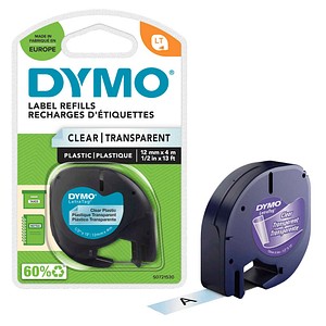 DYMO Schriftband LetraTag 16951 S0721530, 12 mm, schwarz auf transparent, 1 St.