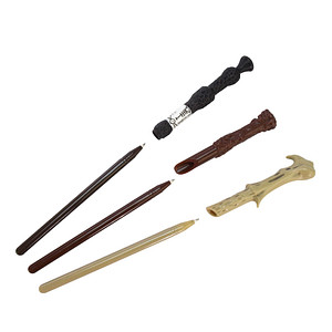 BlueSky Kugelschreiber-Set Harry Potter Zauberstabstifte farbsortiert, Schreibfarbe: schwarz, 3 St.