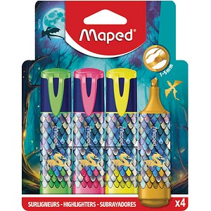 maped DRAGON Textmarker farbsortiert, 4 St.