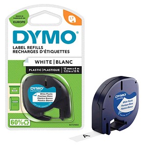 DYMO Schriftband LetraTag 91221 S0721660, 12 mm, schwarz auf weiß, 1 St.