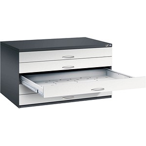 CP 7200 Planschrank schwarzgrau, lichtgrau 5 Schubladen 135,0 x 96,0 x 76,0 cm, 1 St.