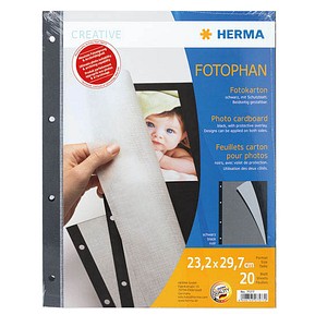 HERMA Fotokarton Fotoblätter schwarz 230 g/qm 20 Blatt