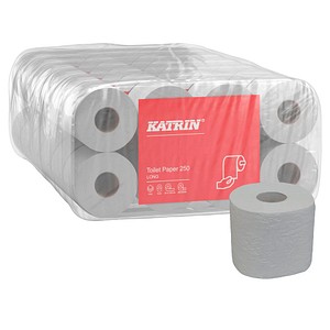 KATRIN Toilettenpapier 250 LONG 3-lagig Recyclingpapier, 48 Rollen