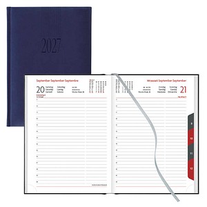 Lediberg Buchkalender Tagesplaner 2027 blau, 1 St.