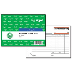 SIGEL Stundenerfassung Formularbuch ST615, 1 St.