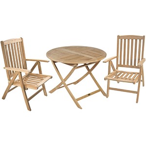 Garden Pleasure Sitzgruppe SOLO, natur Holz, 3-teilig