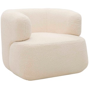 DOMO Collection Sessel teddy creme schwarz Stoff 90,0 x 86,0 x 71,0 cm, 1 St.