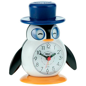 Mebus Kinderwecker Pinguin weiß Kunststoff 10,5 x 11,0 cm