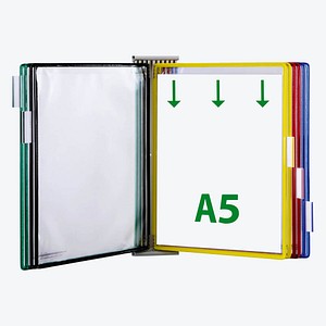 tarifold Wand-Sichttafelsystem 425109 DIN A5 farbsortiert mit 10 St. Sichttafeln, 1 St.