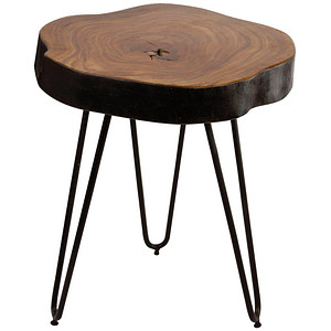 WOHNLING Beistelltisch rund Massivholz sheesham 35,0 x 35,0 x 46,0 cm, 1 St.