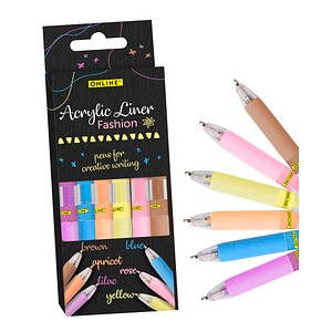 ONLINE® Fashion Acrylstift farbsortiert 1,0 mm, 6 St.