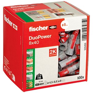 fischer DuoPower 8x40 2K 535455 Universaldübel Ø 8 mm x 40 mm, 100 St.