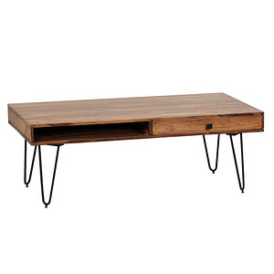 WOHNLING Couchtisch rechteckig Massivholz sheesham 110,0 x 60,0 x 40,0 cm, 1 St.