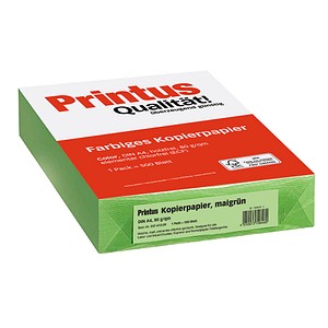 Printus Kopierpapier Color maigrün DIN A4 80 g/qm 500 Blatt Printus Kopierpapier Color maigrün DIN A4 80 g/qm 500 Blatt