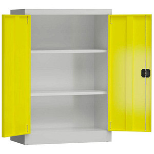 ClassiX Stahlschrank X-530326 zinkgelb, lichtgrau 2 Fachböden 92,0 x 42,0 x 120,0 cm, aufgebaut, 1 St.