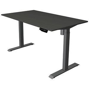 Kerkmann Move 1 elektrisch höhenverstellbarer Schreibtisch anthrazit rechteckig, T-Fuß-Gestell grau 140,0 x 80,0 cm