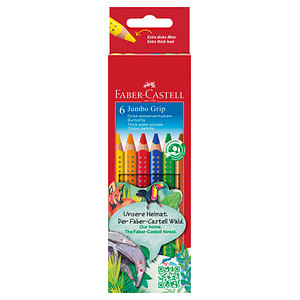 FABER-CASTELL Jumbo GRIP Buntstifte farbsortiert, 6 St.