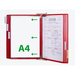 tarifold Wand-Sichttafelsystem 427103 DIN A4 rot mit 10 St. Sichttafeln, 1 St.