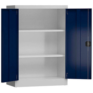 ClassiX Stahlschrank X-530321 enzianblau, lichtgrau 2 Fachböden 92,0 x 42,0 x 120,0 cm, aufgebaut, 1 St.