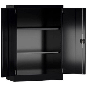 ClassiX Stahlschrank X-530329 tiefschwarz 2 Fachböden 92,0 x 42,0 x 120,0 cm, aufgebaut, 1 St.
