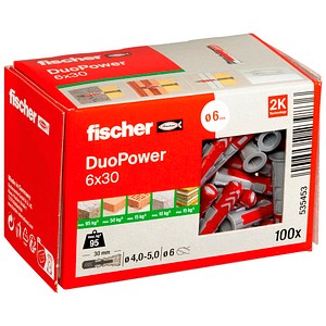 fischer DuoPower 6x30 2K Universaldübel-Sortiment Ø 6 mm x 30 mm, 100 Stück