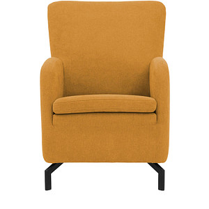 DOMO Collection Sessel Dallas dunkelgelb schwarz Stoff 68,0 x 82,0 x 93,0 cm, 1 St.