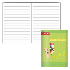 ROTH Schulheft Hurra Schule Lineatur 51 liniert DIN A6 ohne Rand, 32 Blatt, 1 St.
