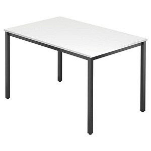 HAMMERBACHER Konferenztisch VDQ12 weiß rechteckig, Vierkantrohr schwarz, 120,0 x 80,0 x 72,0 cm