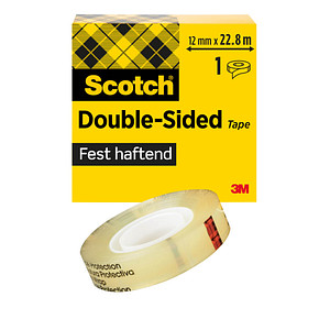 Scotch doppelseitiger Klebefilm transparent 12,0 mm x 22,8 m 1 Rolle