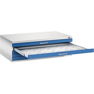 CP 7200 Planschrank lichtgrau, enzianblau 5 Schubladen 135,0 x 96,0 x 42,0 cm, 1 St.