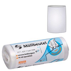 DEISS Müllbeutel UNIVERSAL PLUS® 20,0 l transparent 6 µm, 50 St.