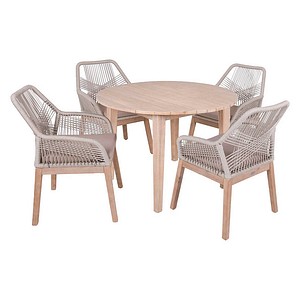 Garden Pleasure Sitzgruppe ARVADA/POMONA beige, natur Holz, 5-teilig