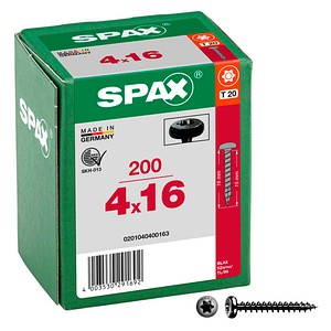 SPAX® Universalschrauben T20 Halbrundkopf BLAX 0201040400163 4 mm x 16 mm, 200 St.