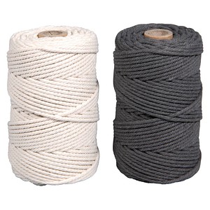Rayher Makramee Garn schiefergrau, sand Ø 2,2 mm, 2 St.